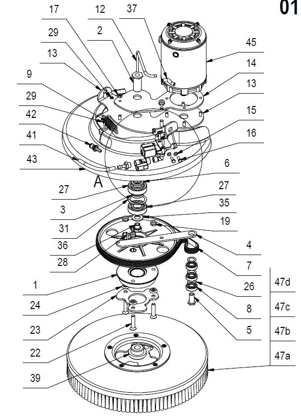 Curea perie spalare FIMAP GENIE E si B - fabricatie pana in 2009 - imagine 2