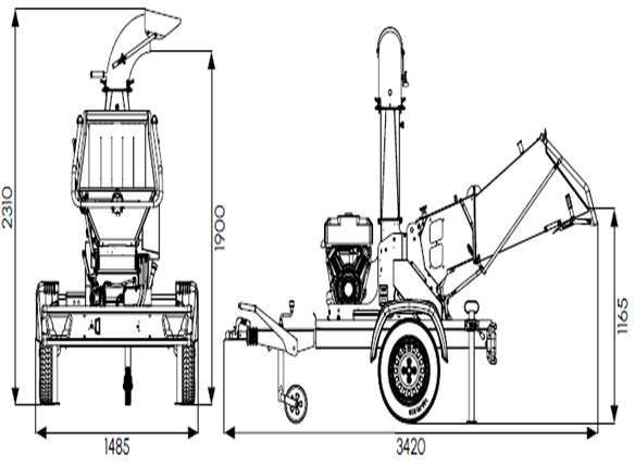 TOCATORUL PROFESIONAL DE CRENGI SI RESTURI VEGETALE TIP ZAKANDRA ZA350-B2-AS-SO-TL1 - imagine 2