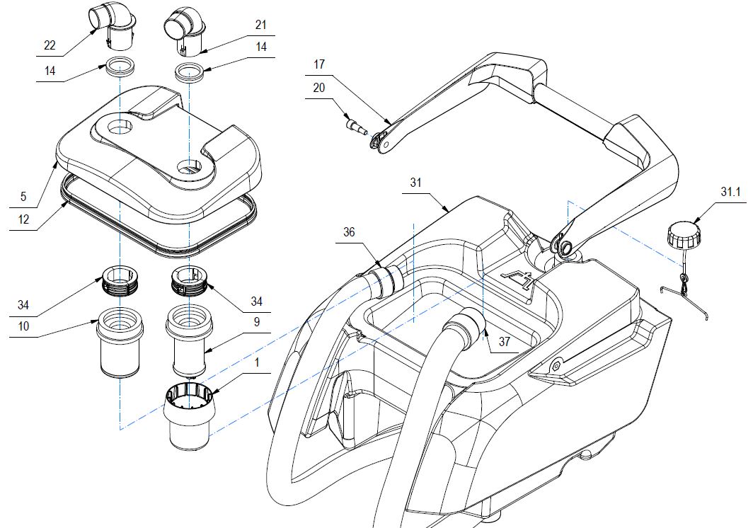 Furtun motor aspirare FIMAP GL Pro - imagine 2